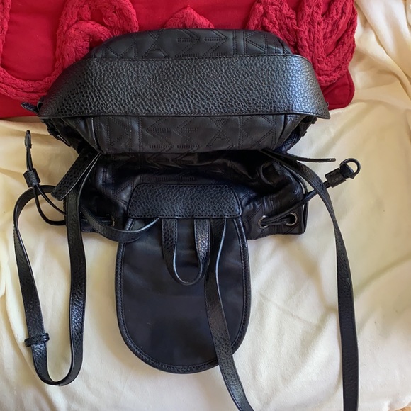 Mazzini Black Embroidered Leather Backpack - Picture 6 of 6